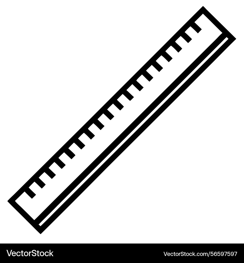 Black and white ruler measuring instrument Vector Image