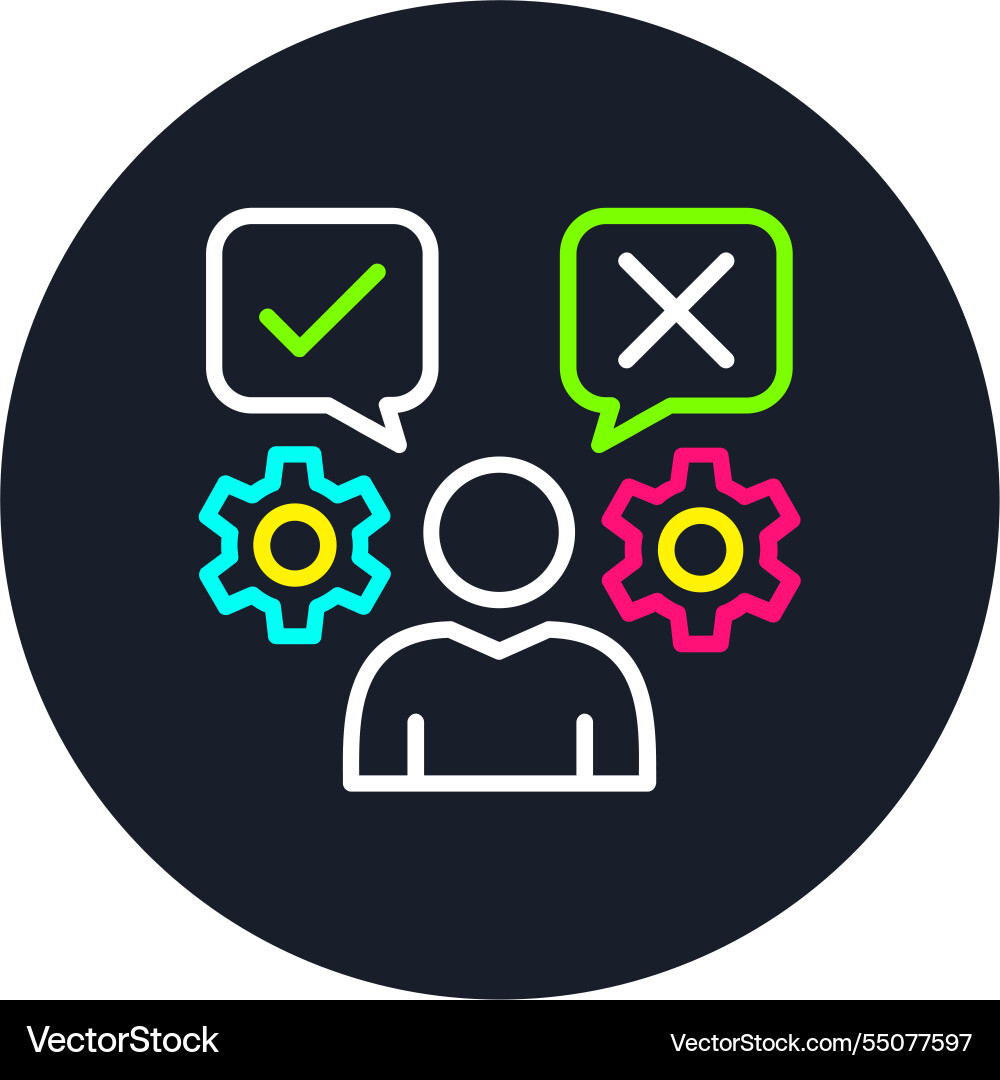 Decision making line multi color icon Vector Image