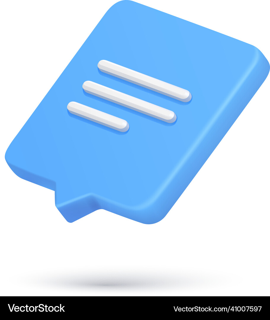 Realistic diagonal placed chat box new message Vector Image
