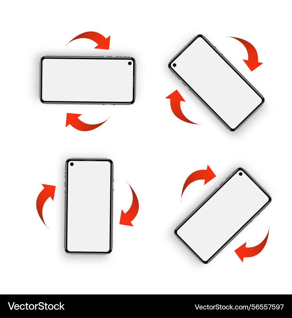 Rotate smartphone mobile phone device Rotate smartphone mobile phone device vector image