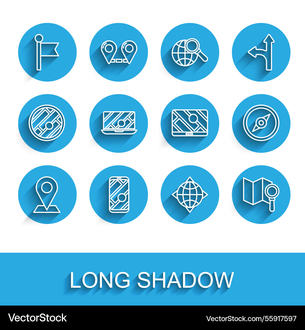 Set line location city map navigation marker Set line location city map navigation marker vector image