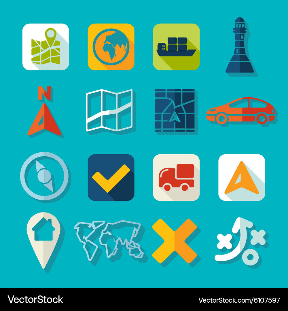 Set of navigation icons Vector Image