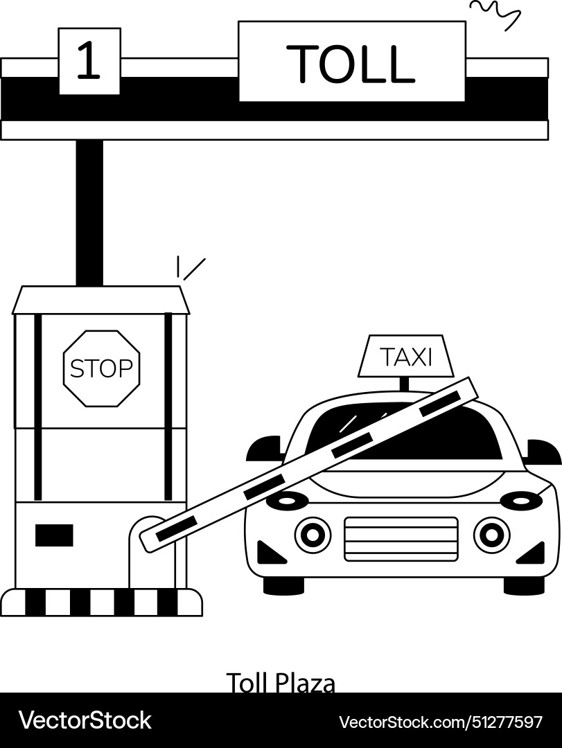Toll plaza Royalty Free Vector Image - VectorStock