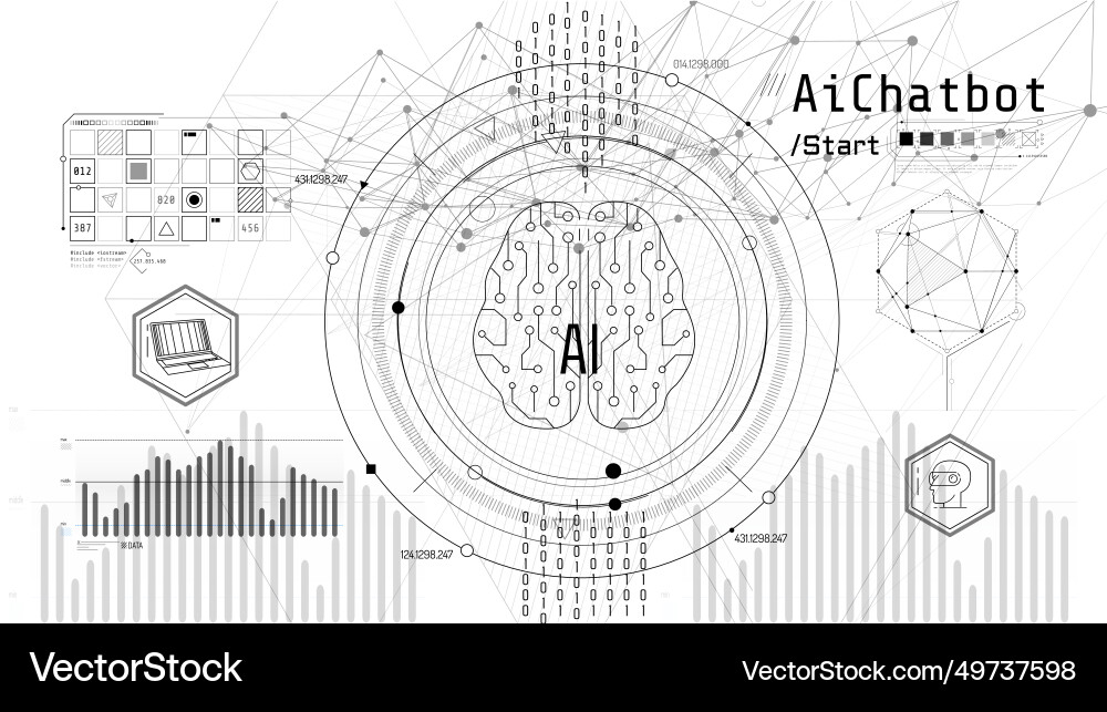 Artificial Intelligence & Machine Learning vector image