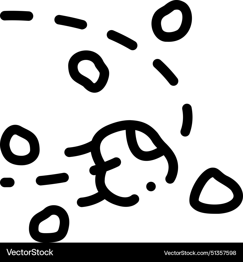 Asteroid icon thin linear style design isolated Asteroid icon thin linear style design isolated vector image