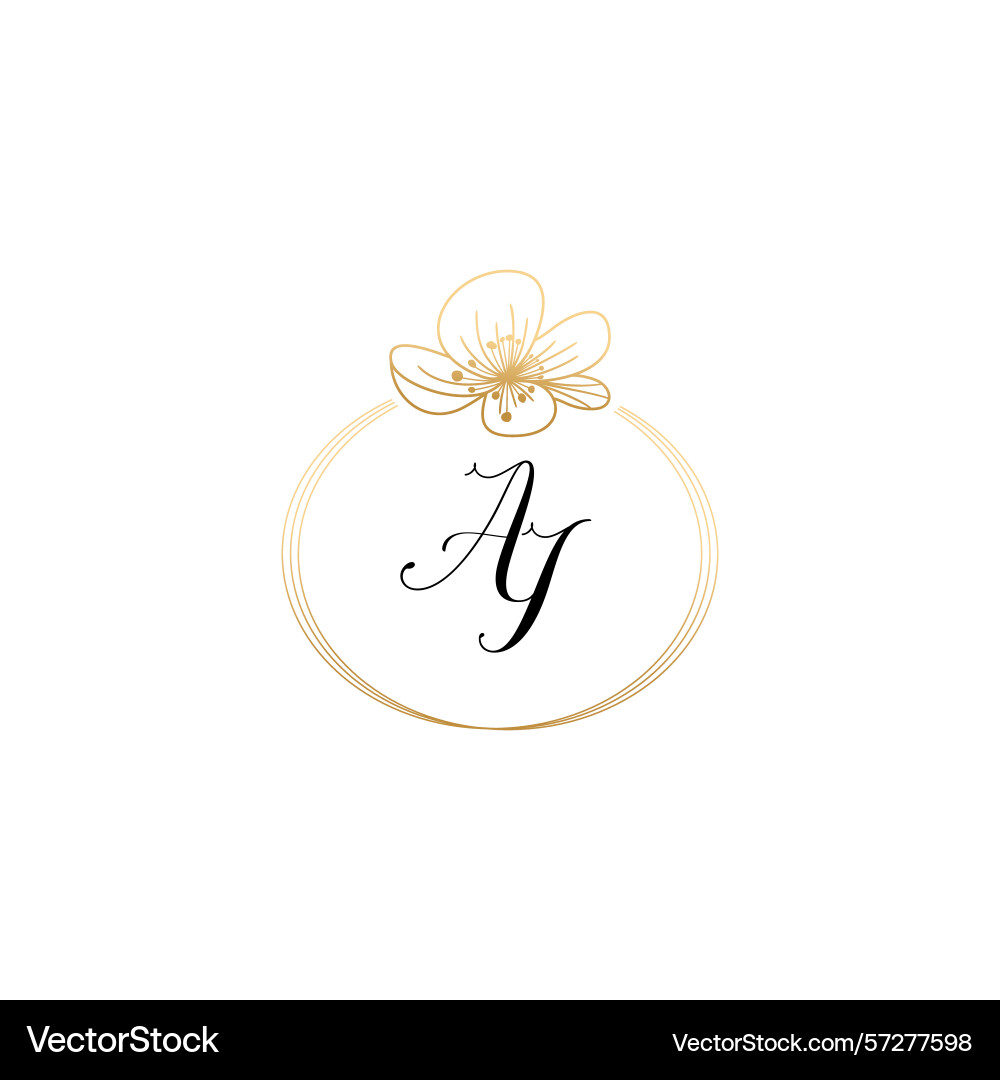 Botanical monogram logos with initial ai Botanical monogram logos with initial ai Vector Image