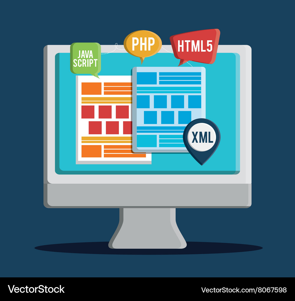 Development with gadget design Vector Image