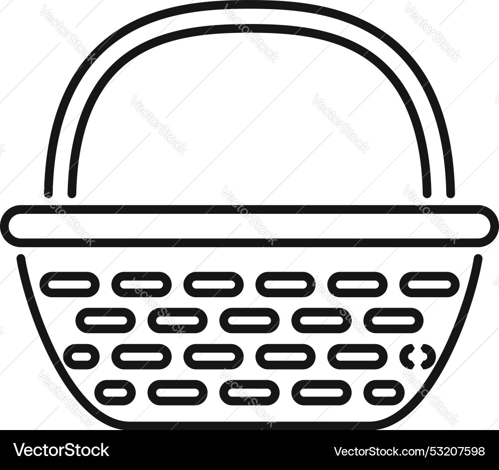 Empty wicker basket icon representing picnic Empty wicker basket icon representing picnic vector image