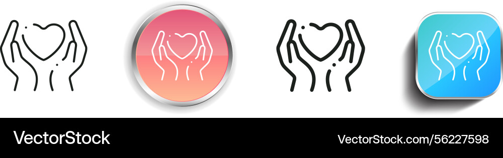 Love icon thin linear regular and button style vector image