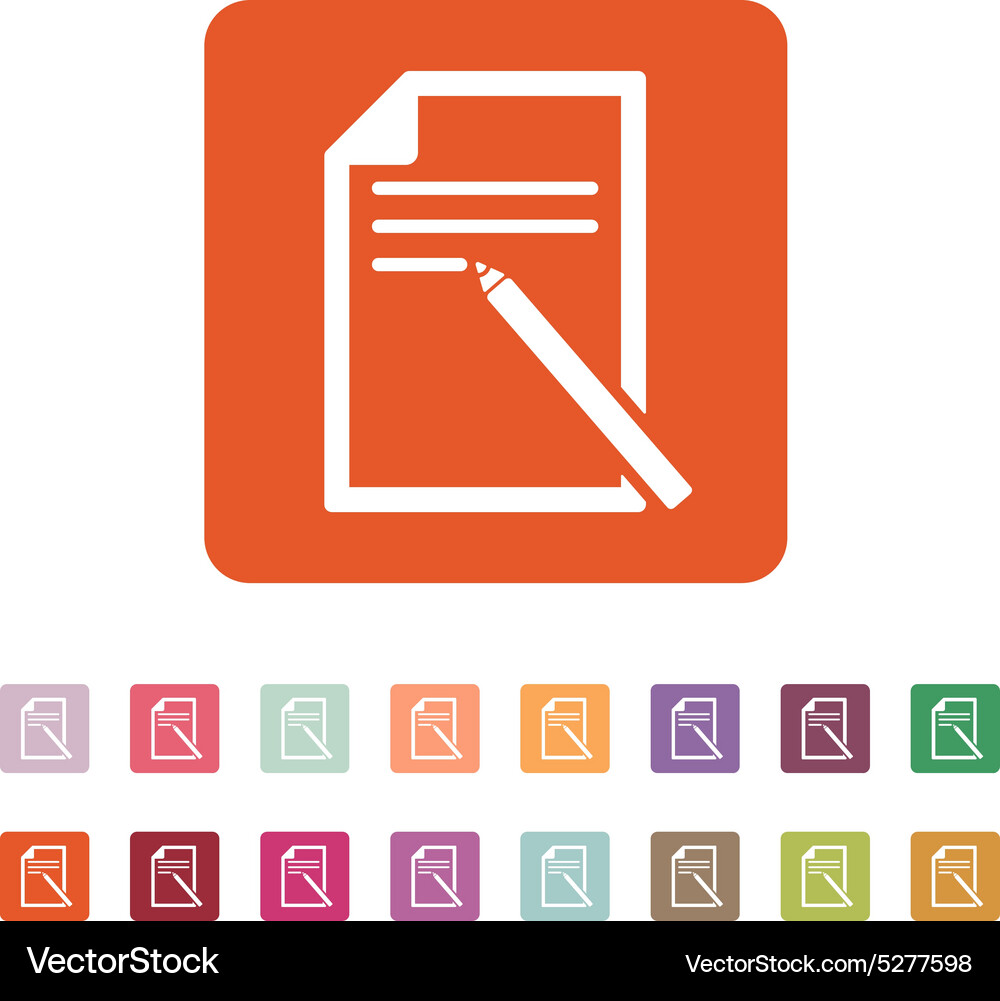Note paper icon text file symbol flat Vector Image