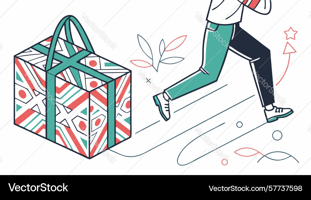 Person running with bag design generative ai Vector Image