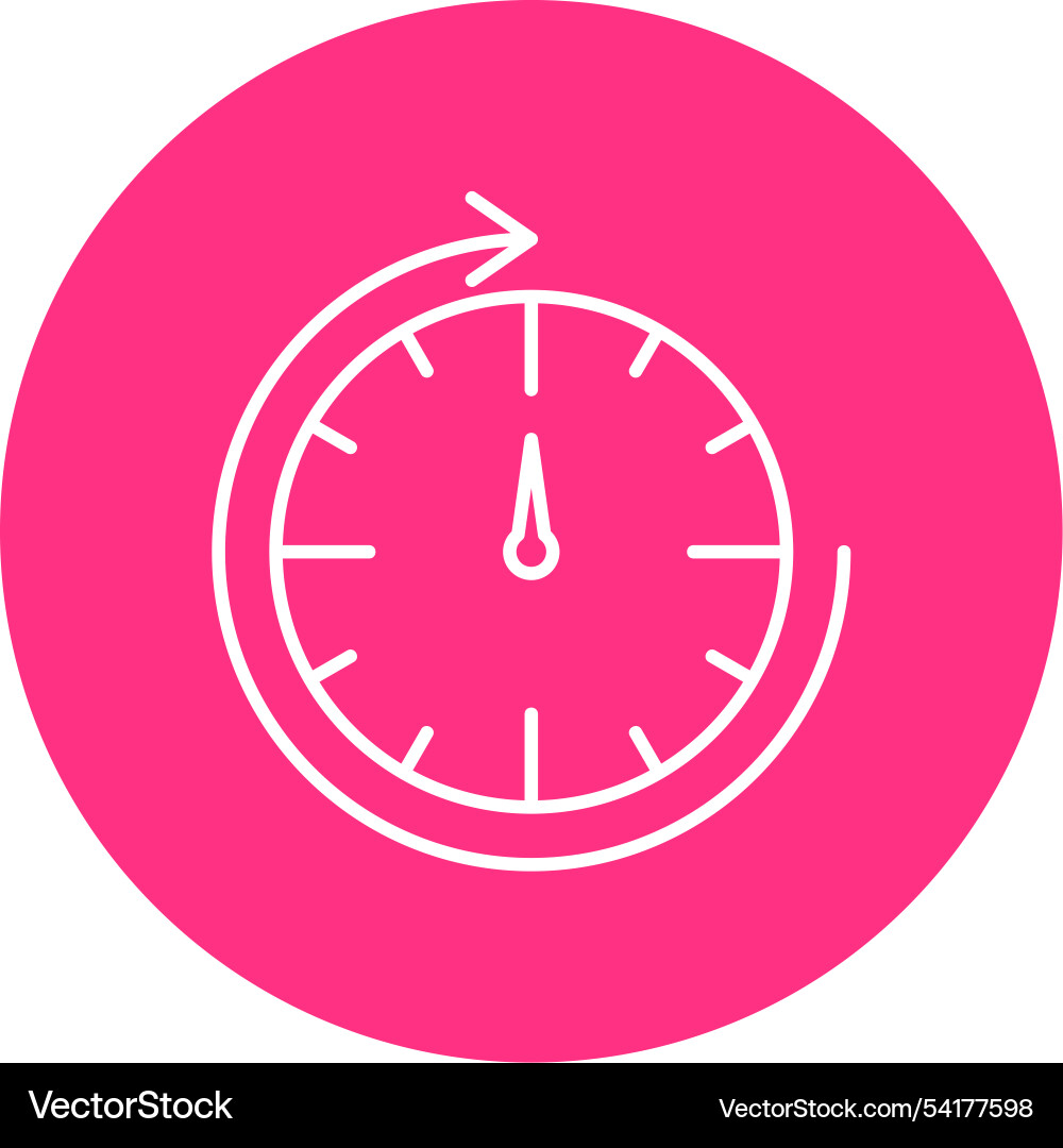 Round clock line circle icon Vector Image