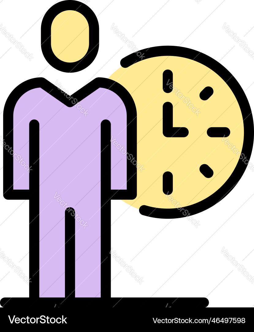 Rush job day time icon flat Rush job day time icon flat vector image