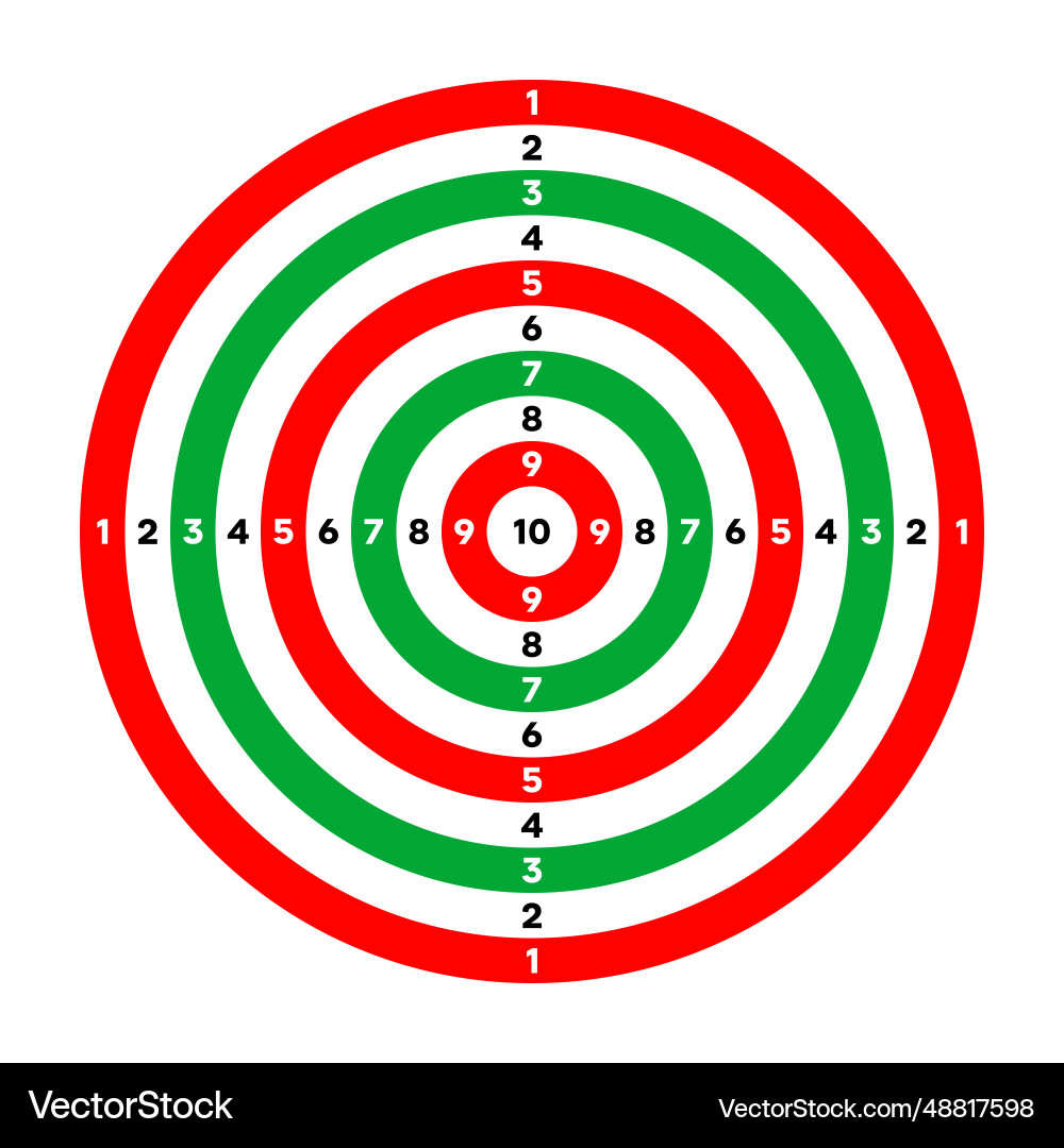 Shooting range paper target with divisions marks vector image