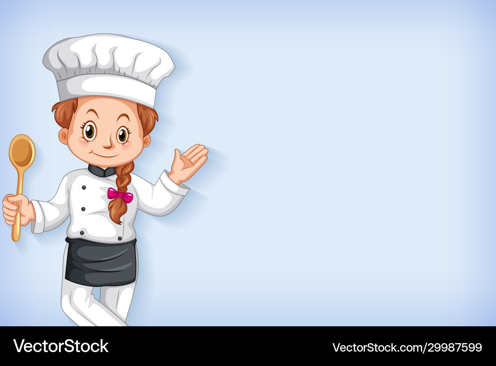 Background template design with happy chef smiling vector image