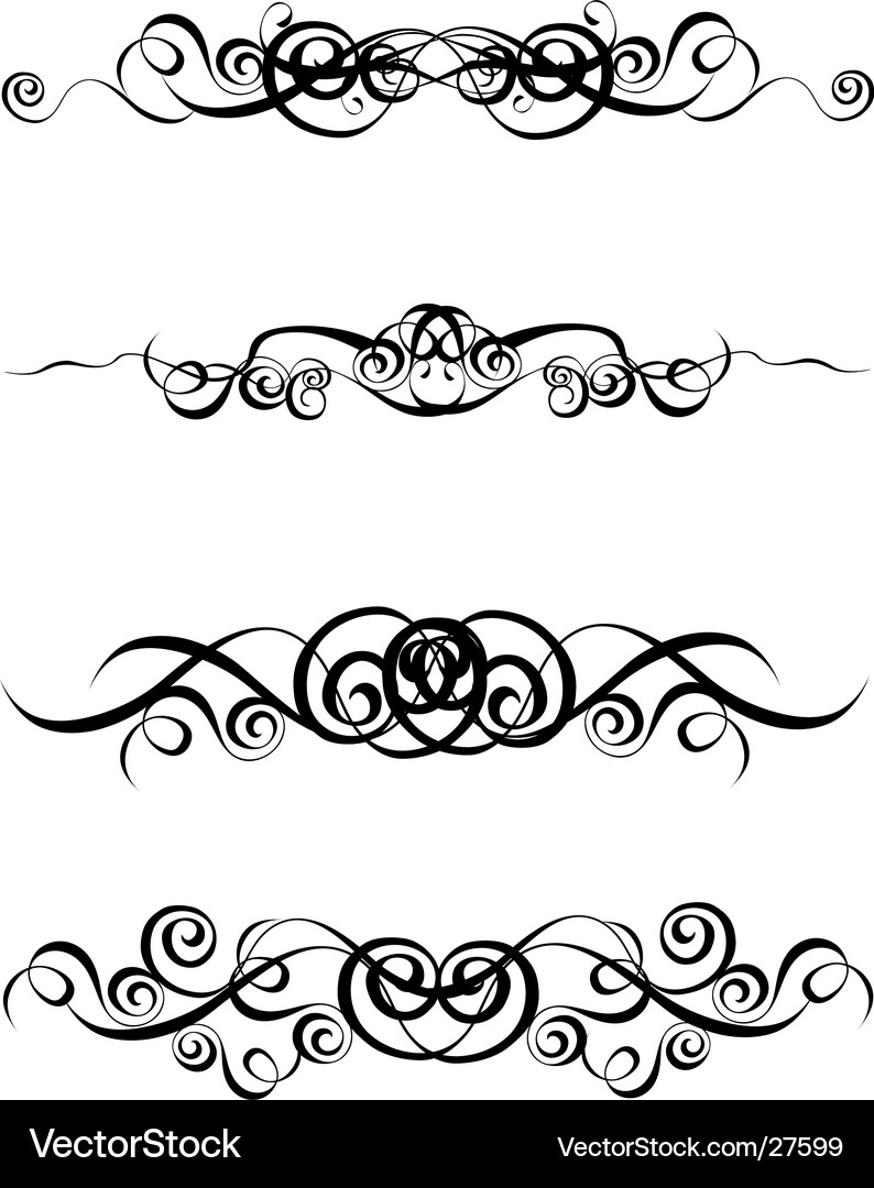 Black Tracery Patterns Vector Image