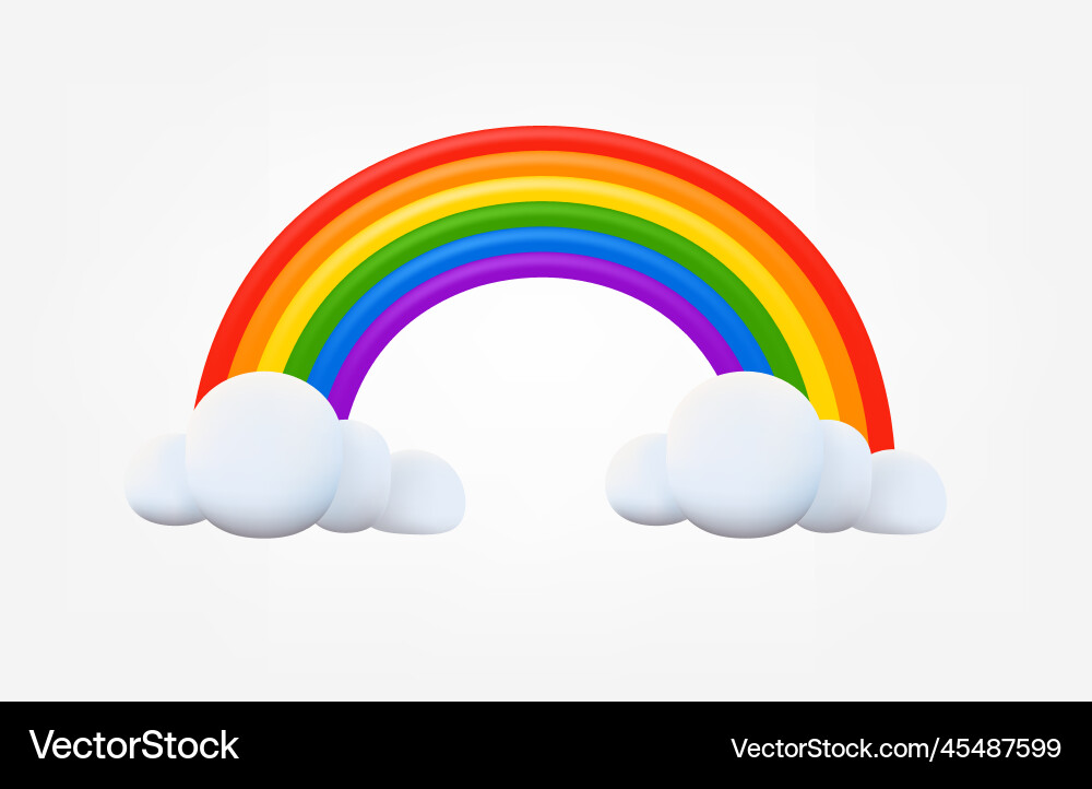 Colorful Rainbow with Clouds Royalty Free Vector Image
