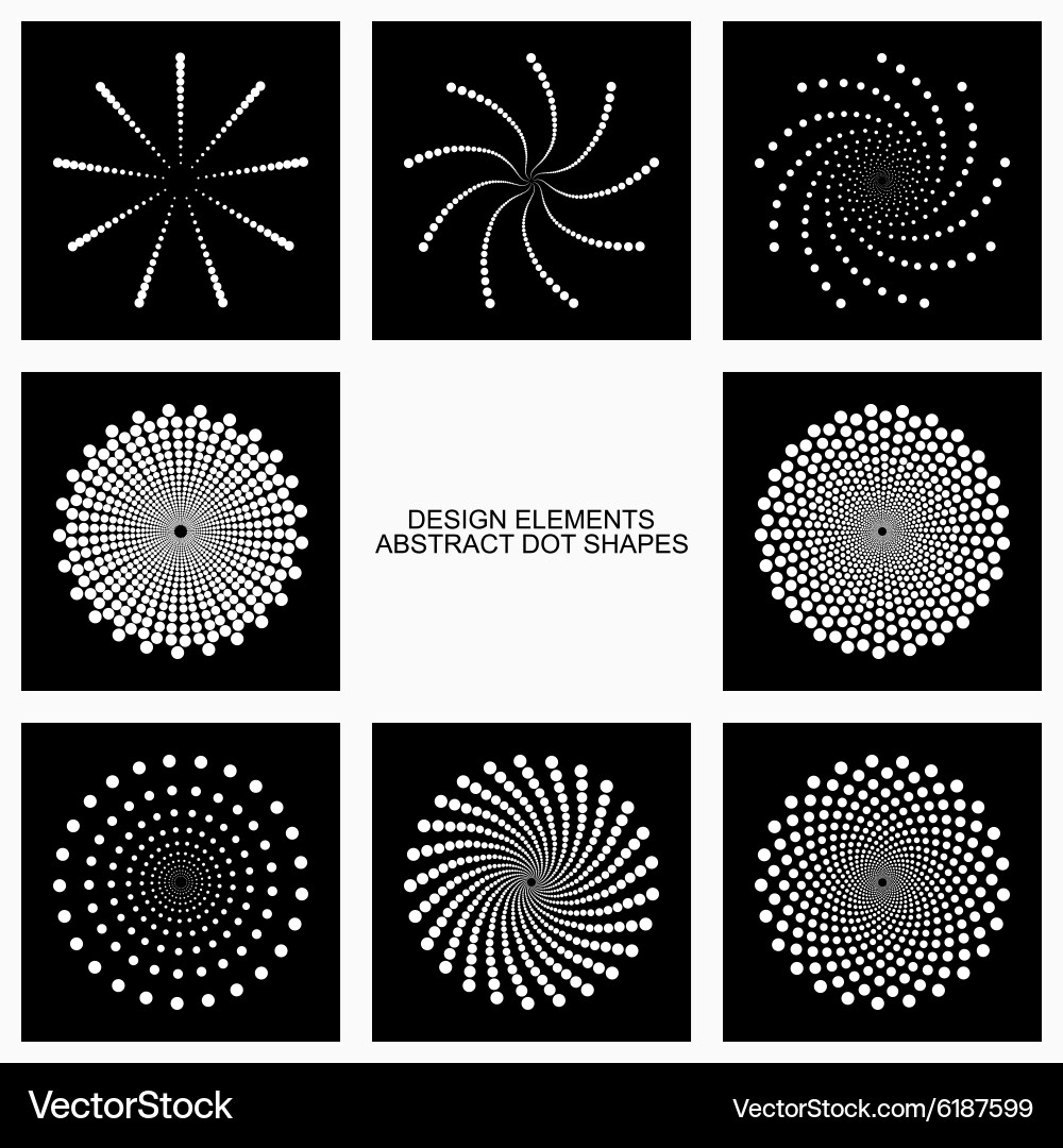 Dotted Circle Patterns Vector Image