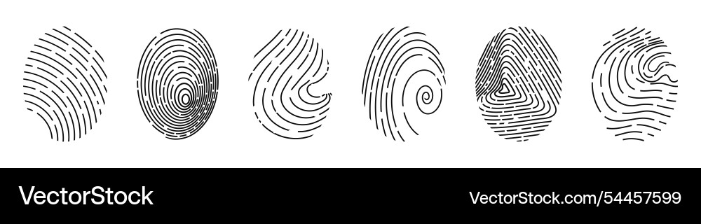 Finger print icon biometric id unique scan line Finger print icon biometric id unique scan line vector image