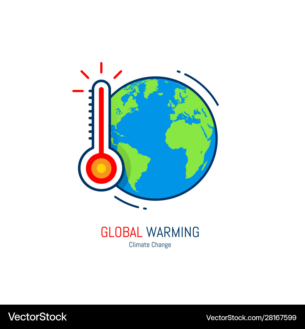 Global warming icon vector image