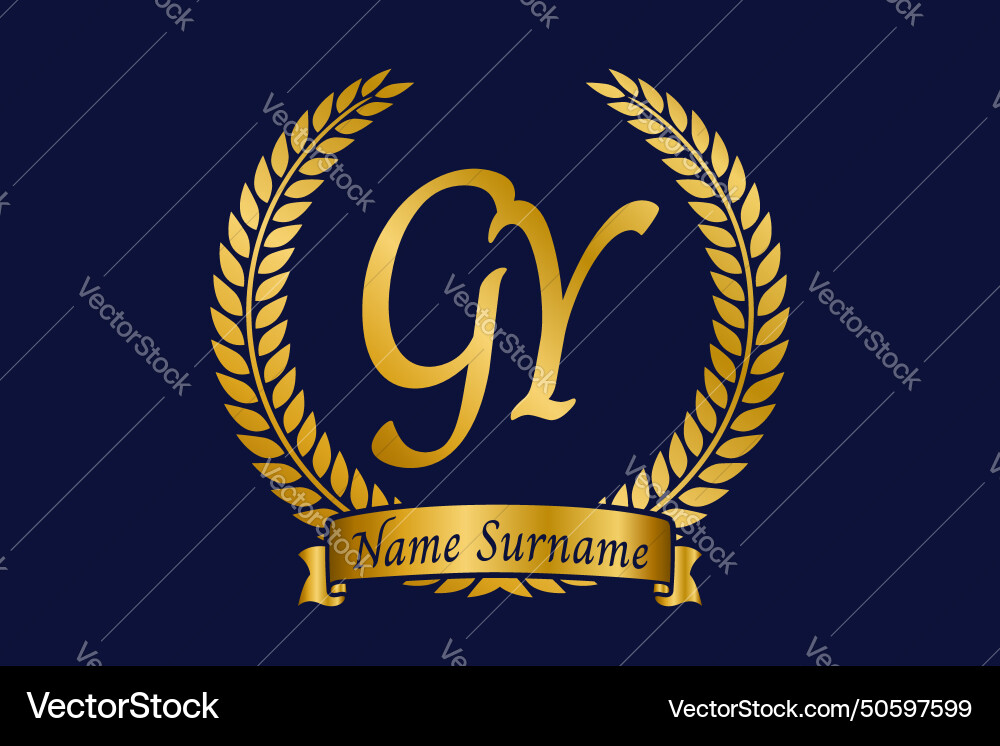 Initial letter g and y gy monogram logo design – Royalty-Free