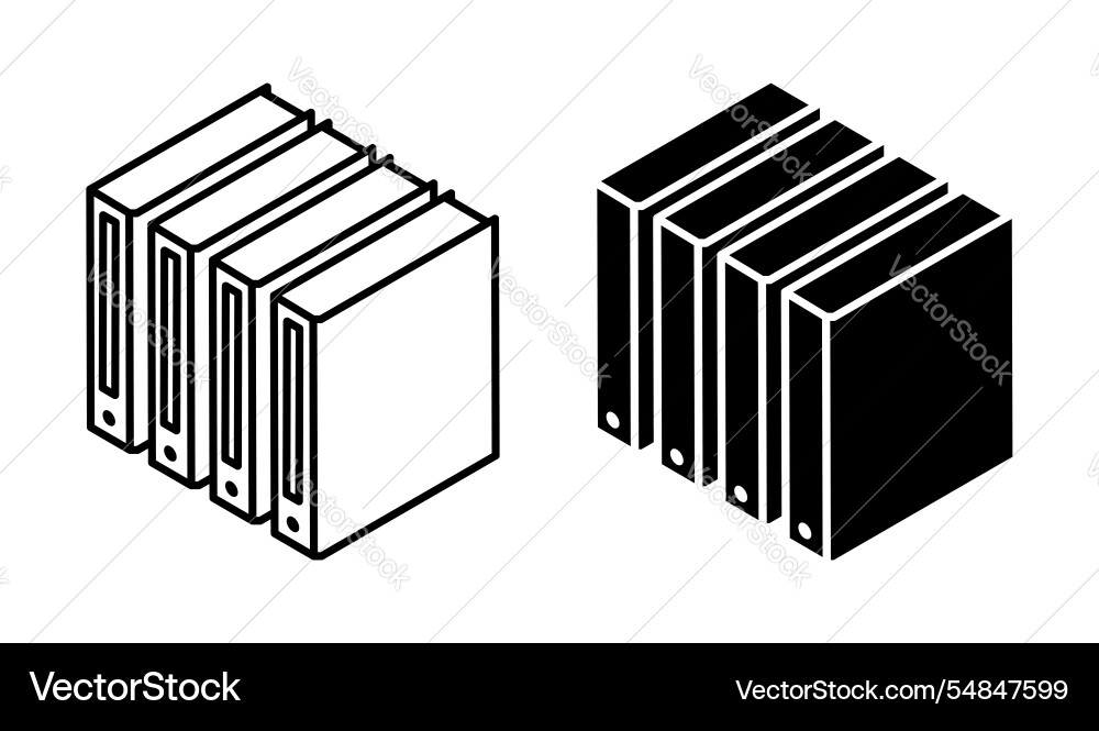 Linear icon archive with documents storage vector image