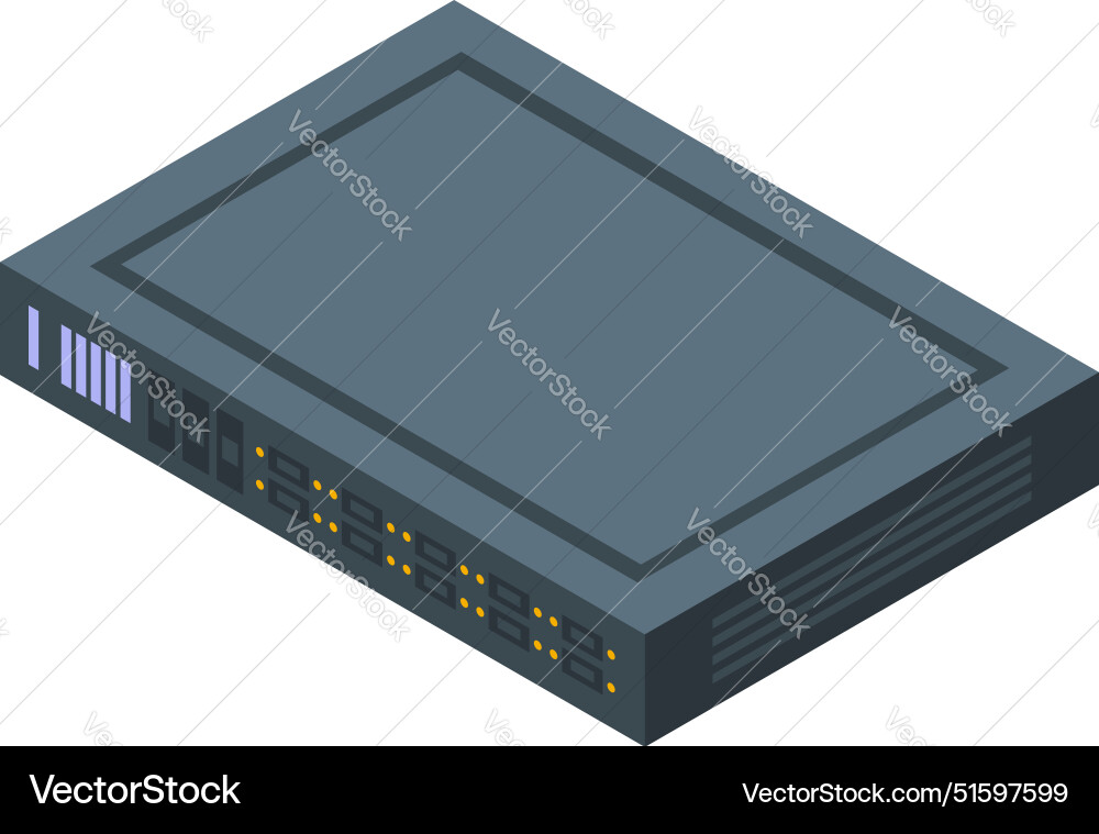 Network switch device connecting computers in data Vector Image