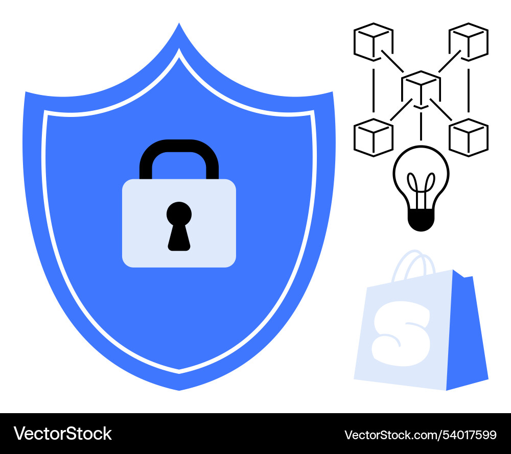 Secure blockchain network for e-commerce Secure blockchain network for e-commerce vector image
