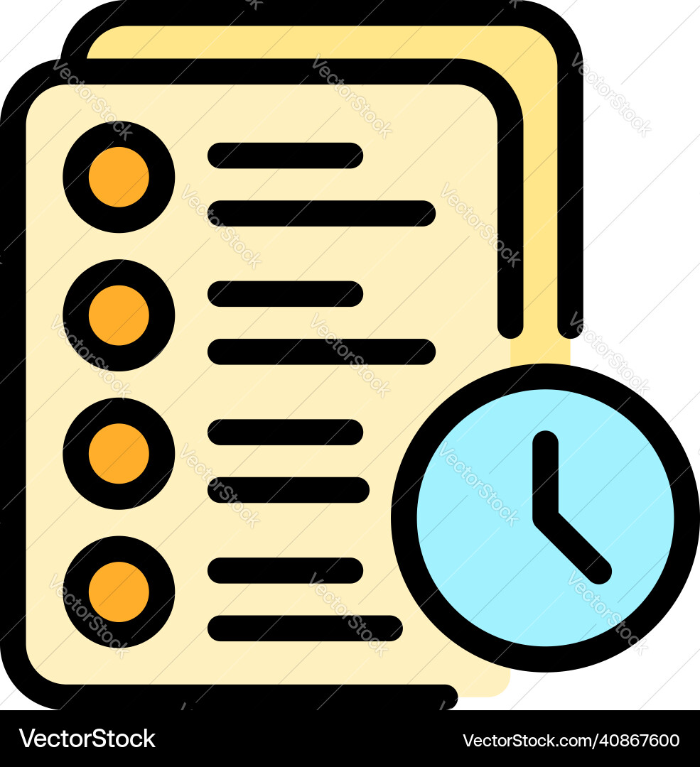 Assignment time icon color outline Assignment time icon color outline vector image