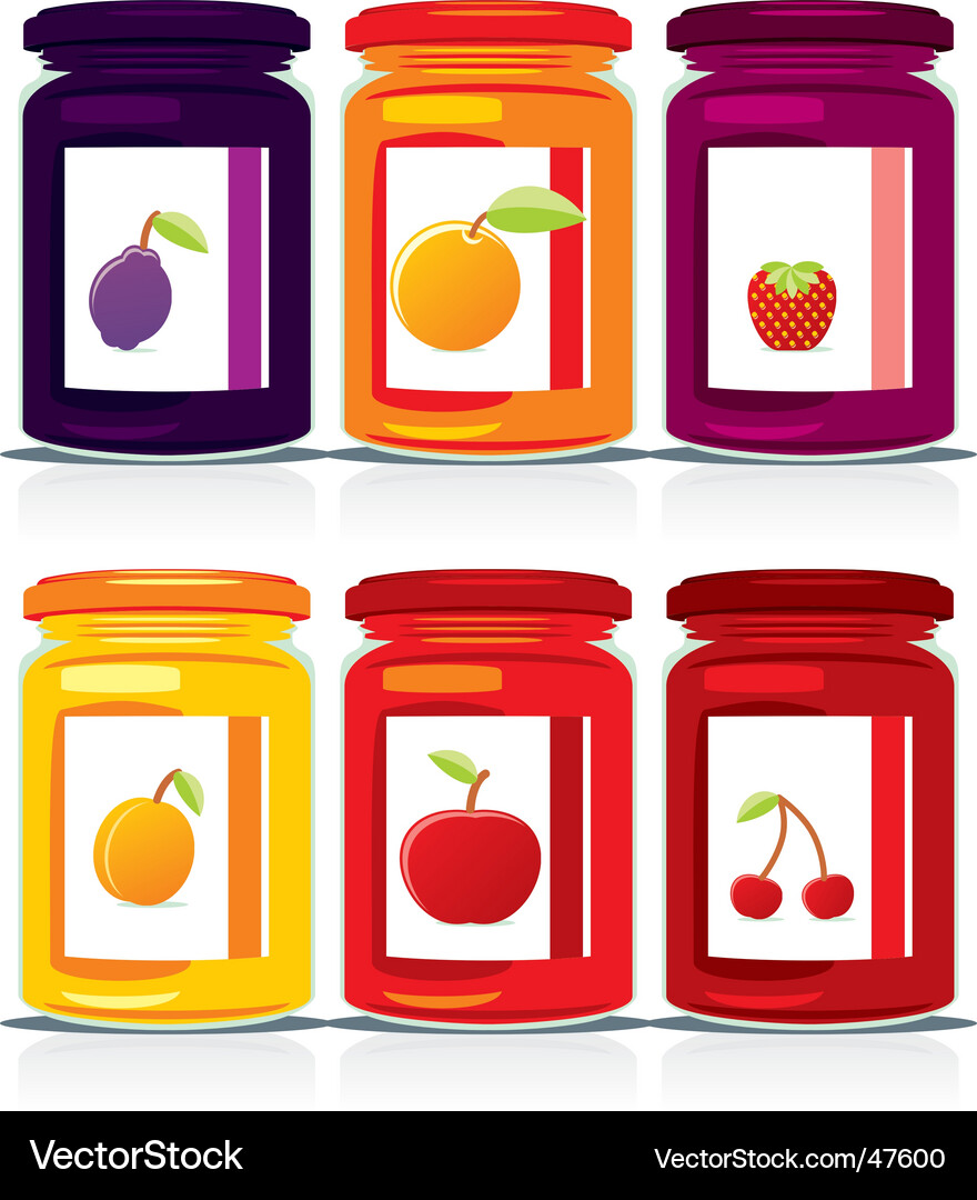 Assorted Jam Jars Collection Vector Image