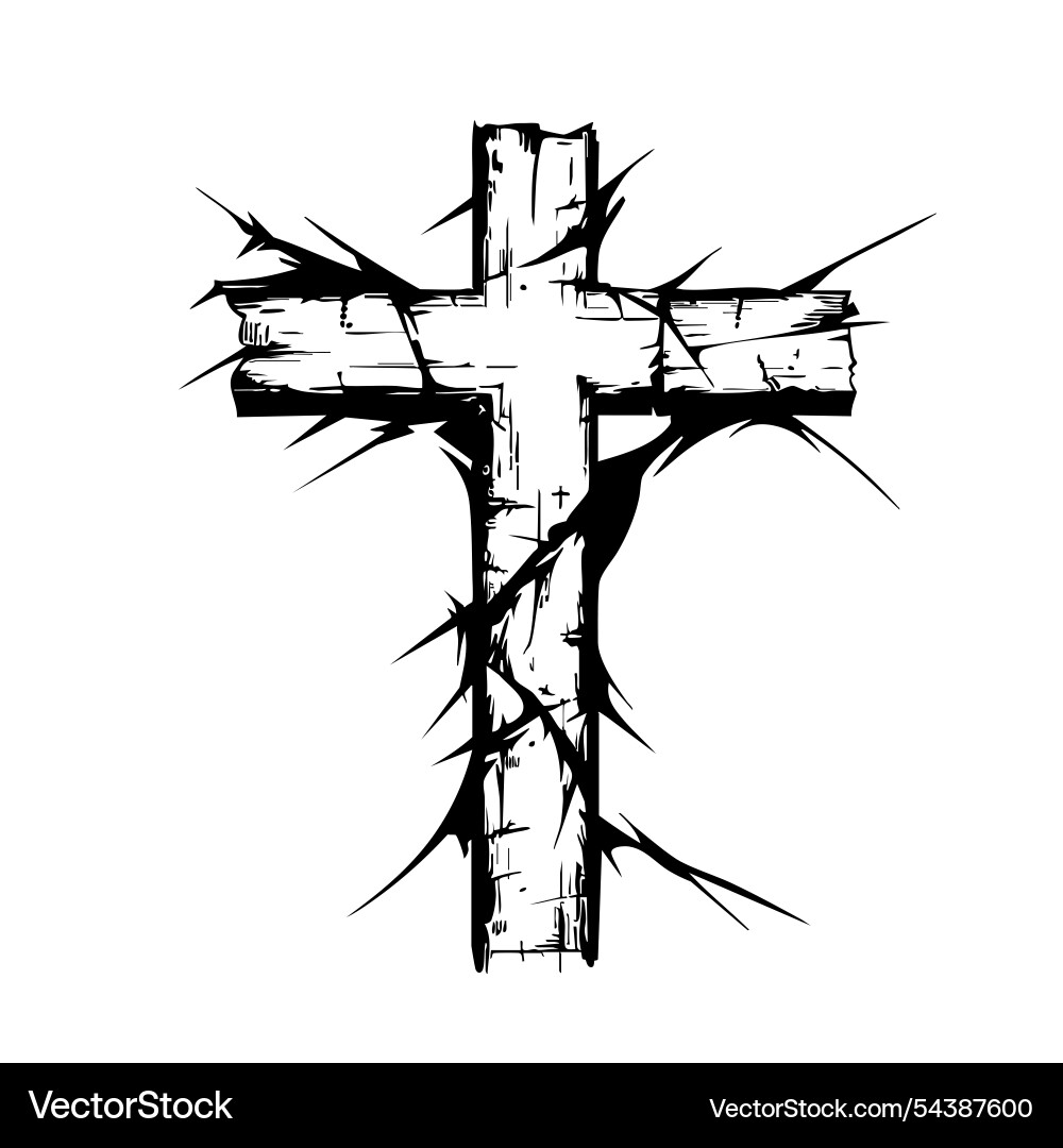 Christian wooden cross Christian wooden cross vector image