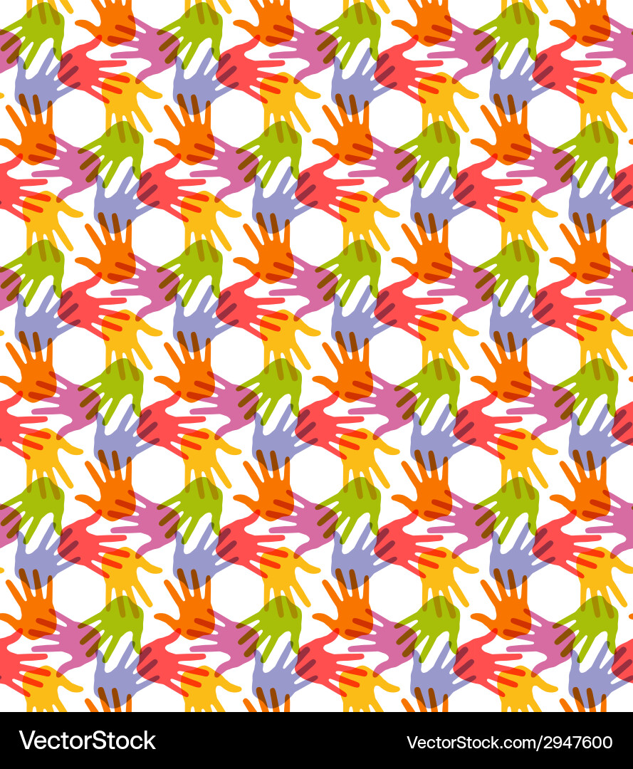 Colorful Handprint Pattern vector image