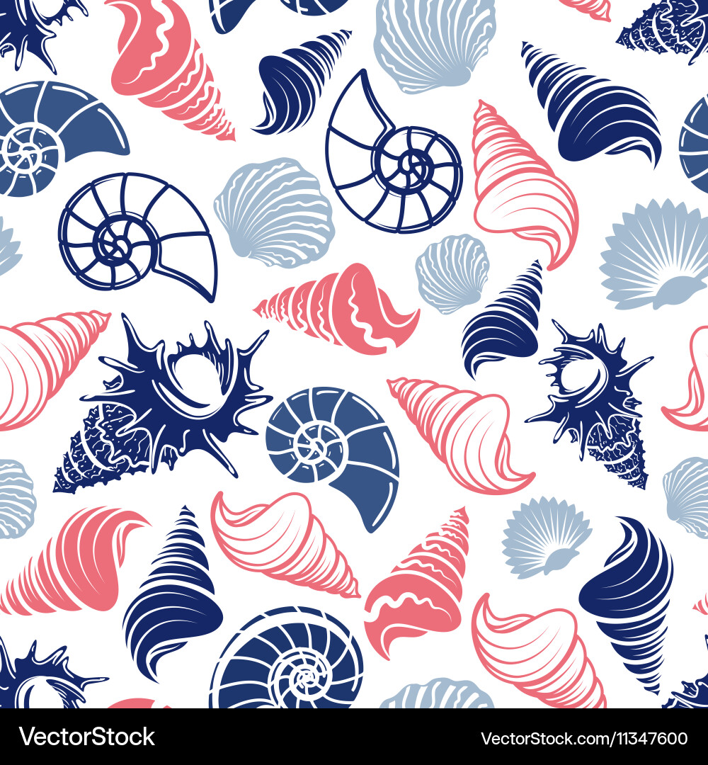 Colorful Ocean Seashell Pattern vector image