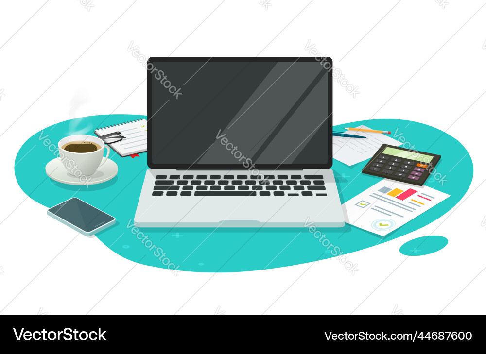 Computer laptop screen blank empty space 3d Computer laptop screen blank empty space 3d vector image
