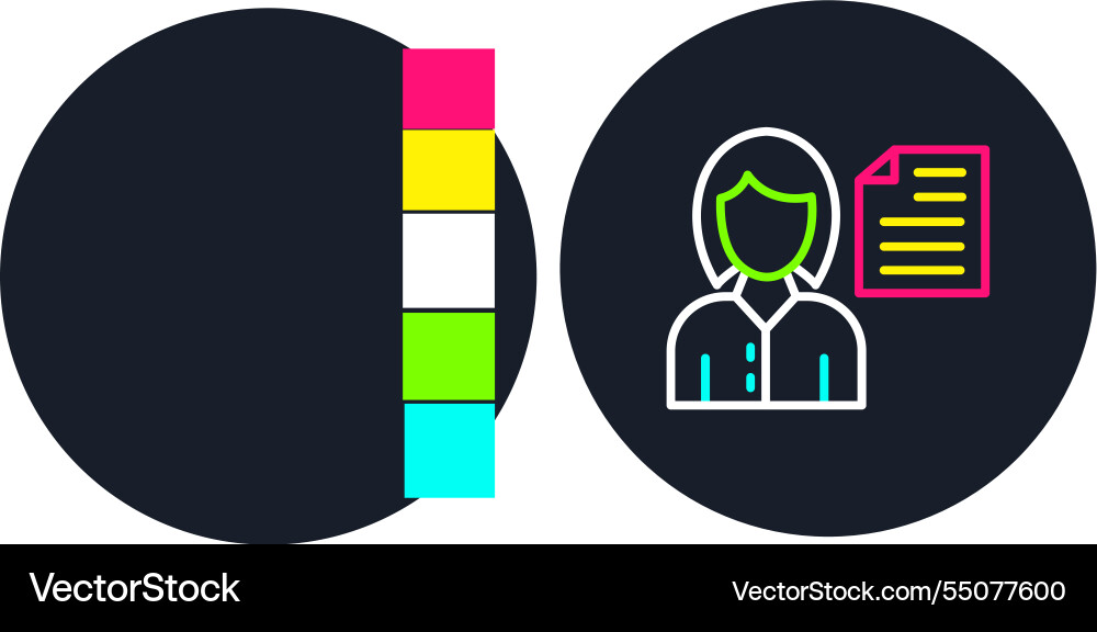 Document line multi color icon Vector Image