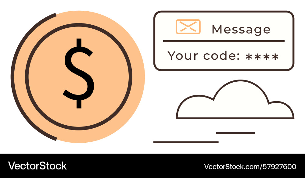 Finance and digital message concept with secure Finance and digital message concept with secure vector image