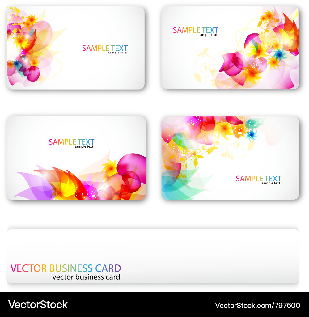 Floral Business Card Set Vector Image