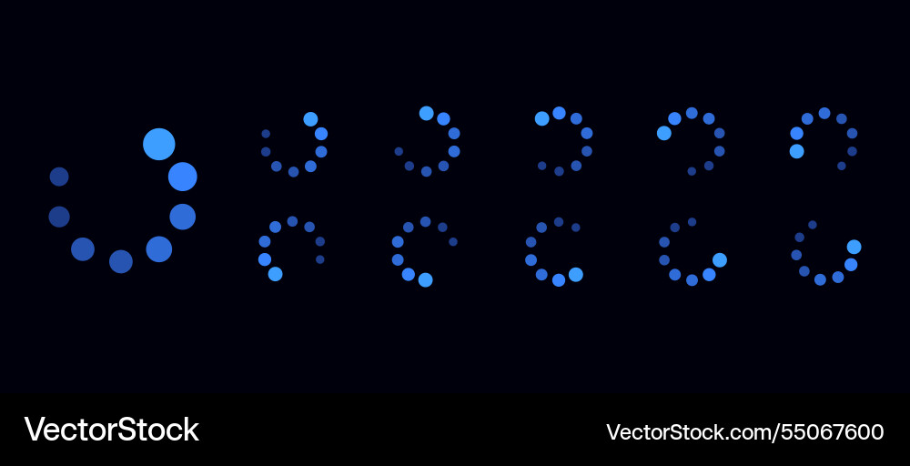 Futuristic circular loading progress bars Futuristic circular loading progress bars Vector Image