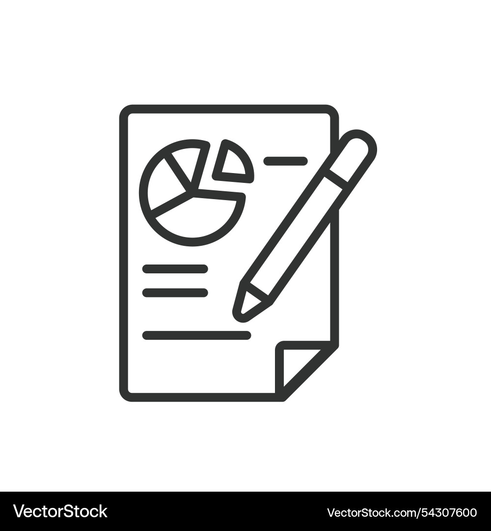 Graph analysis document icon in line design Graph analysis document icon in line design Vector Image