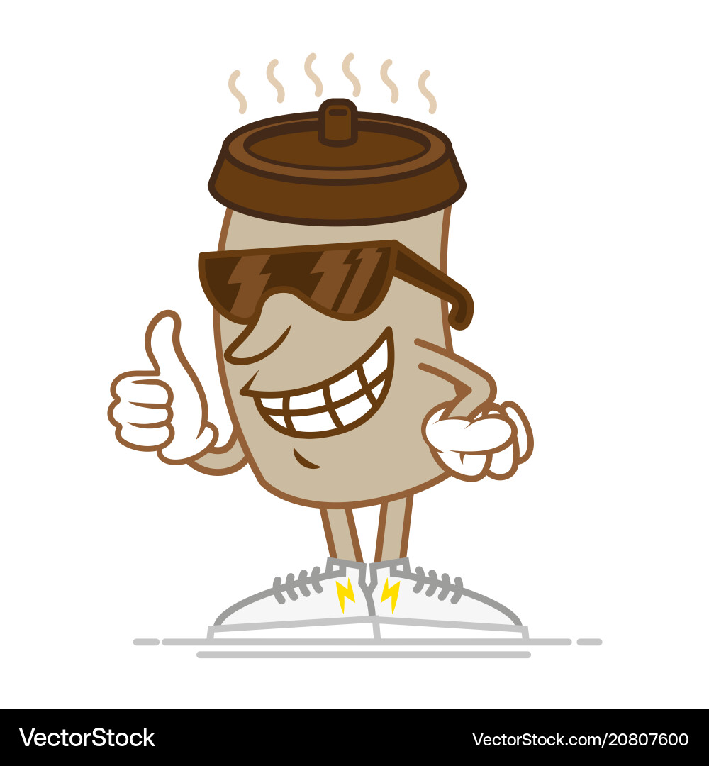 Happy paper cup with coffee Royalty Free Vector Image
