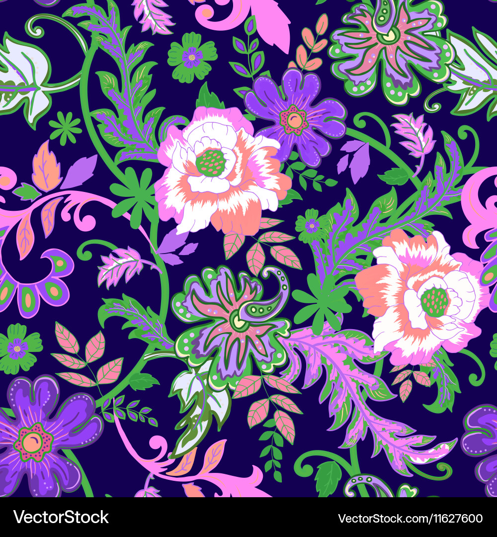 Lilac Floral Seamless Pattern Vector Image