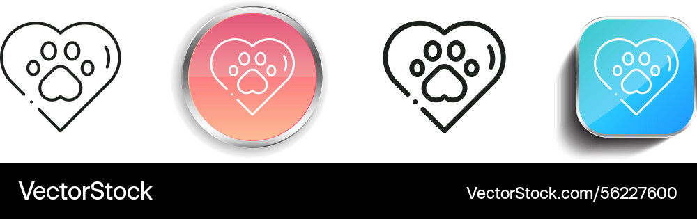 Love icon thin linear regular and button style vector image