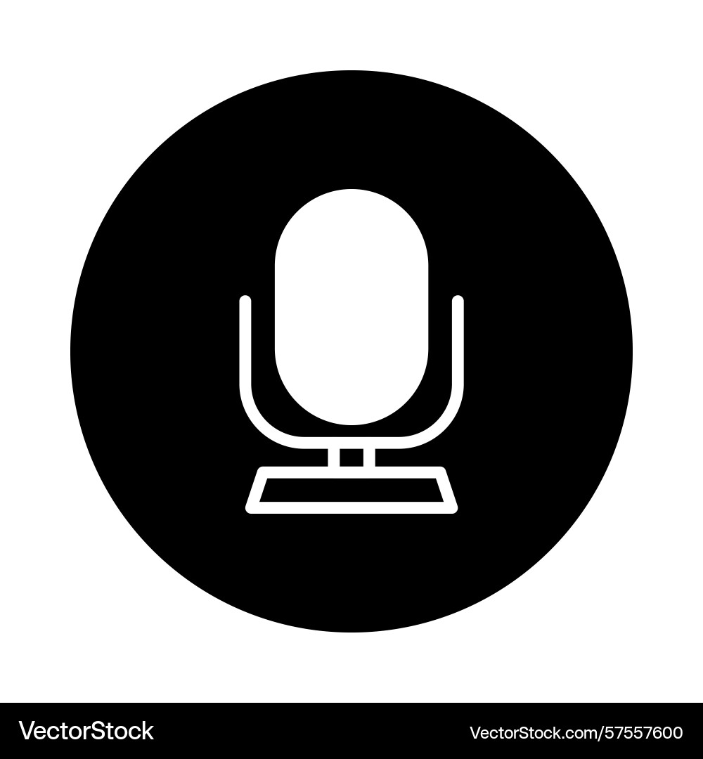 Minimalist microphone symbol encapsulated Minimalist microphone symbol encapsulated Vector Image