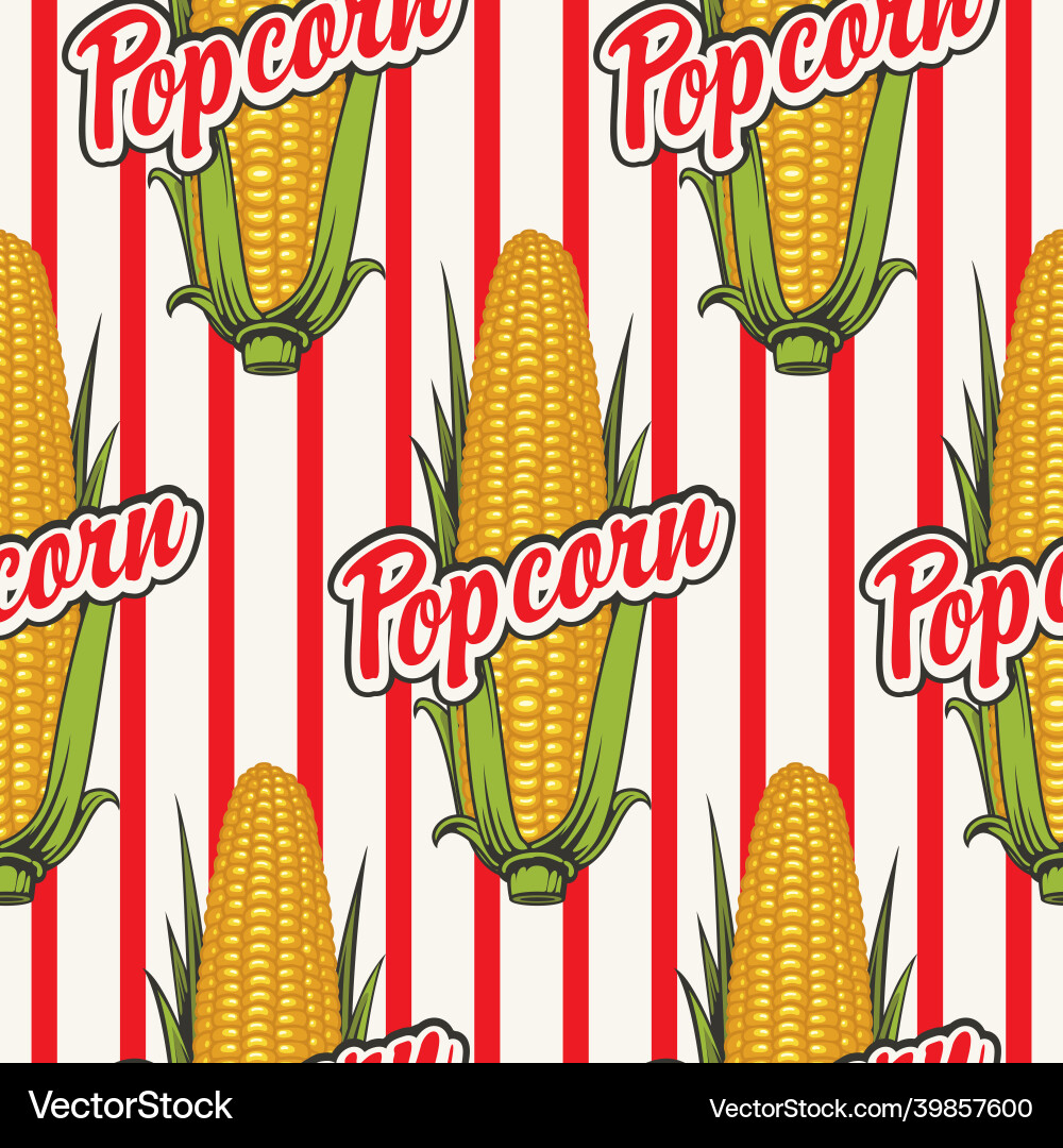 Seamless pattern with popcorn pop corn background Seamless pattern with popcorn pop corn background vector image