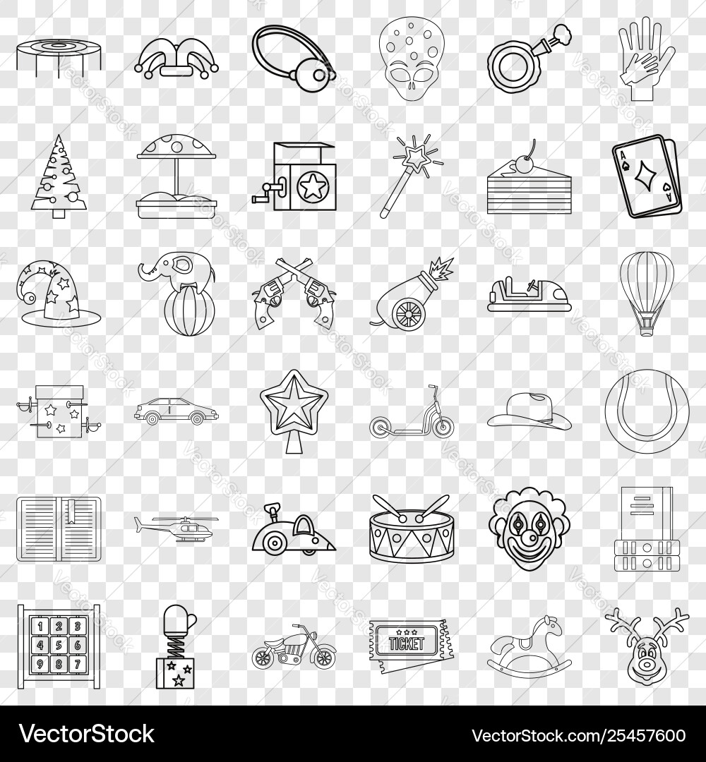 Smiling icons set outline style Smiling icons set outline style vector image