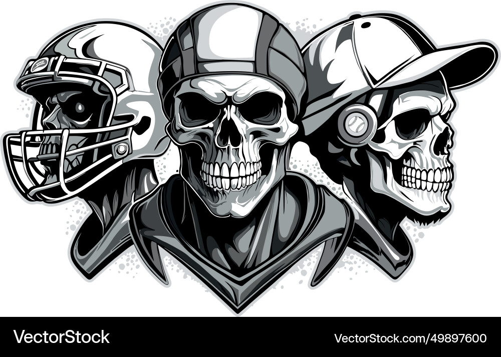 Sporting Skull Collection Vector Image