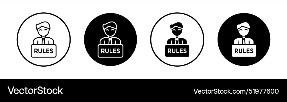Text rules flat line icon set thin vector image