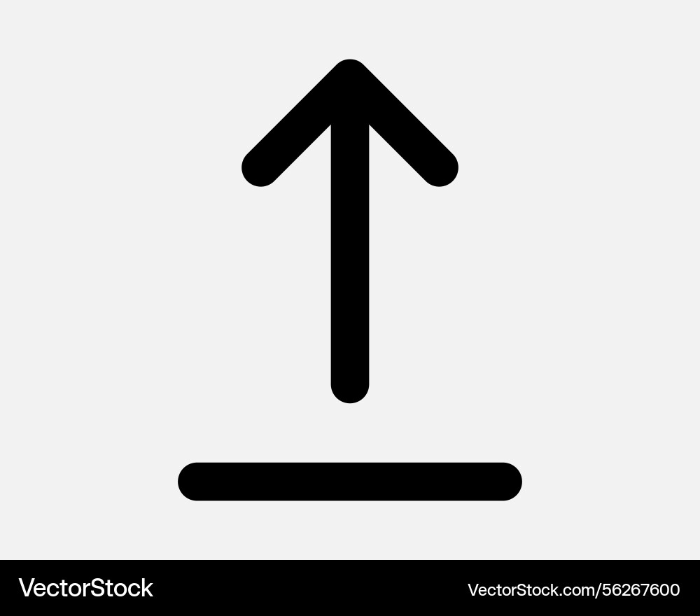 Upload arrow line icon up load arrowhead direction Upload arrow line icon up load arrowhead direction vector image