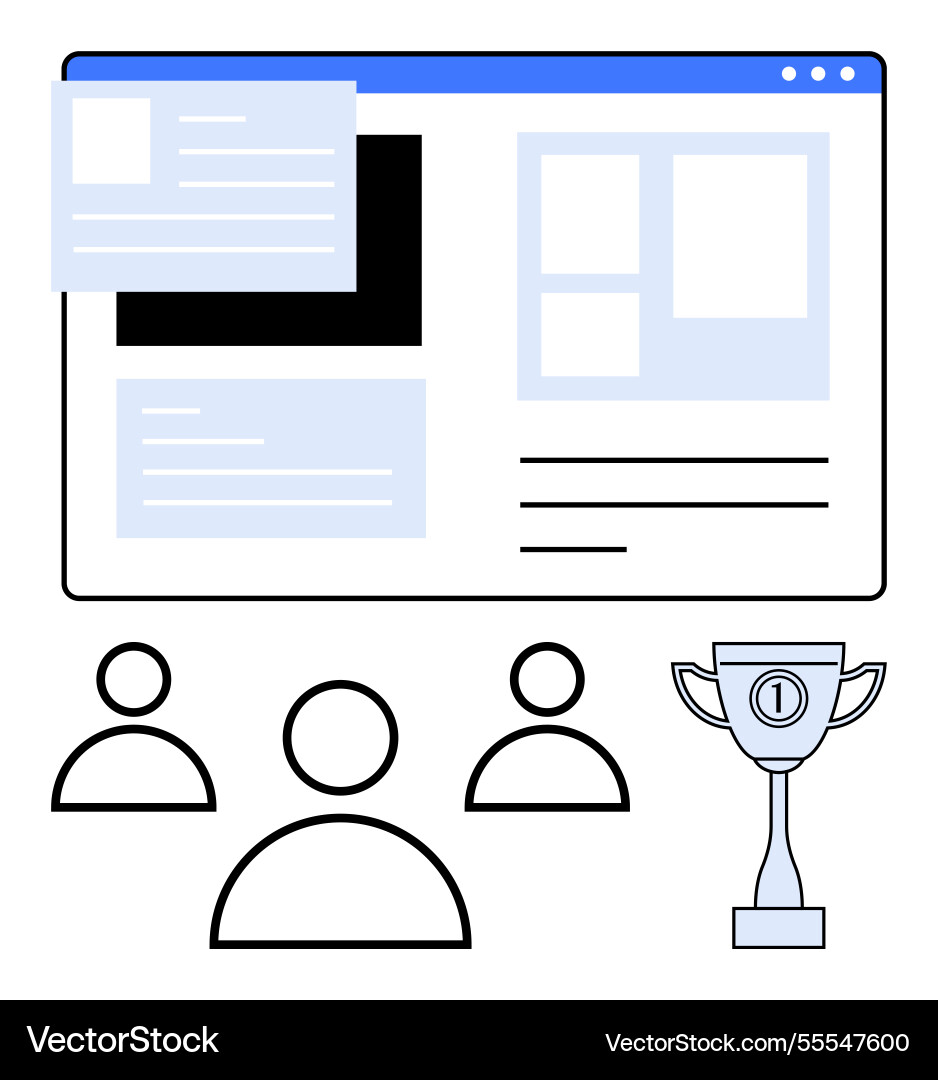 Web interface with team collaboration Web interface with team collaboration vector image