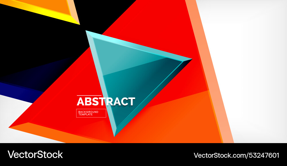 Abstract background - colorful triangles with 3d vector image